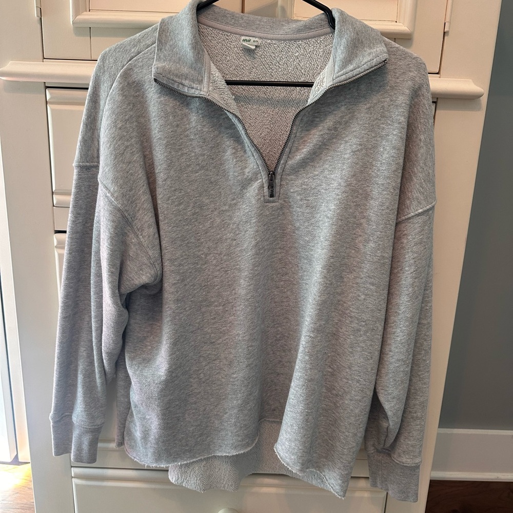Women’s Gray Quarter-Zip Sweater